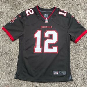 Nike Youth Medium Tom Brady # 12 Tampa Bay Buccaneers Grey/ Red Football Jersey